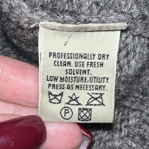 Eddie Bauer Mens Wool Crew Neck‎ Sweater Gray Size Medium Ribbed Y2K Vintage - Picture 9 of 10